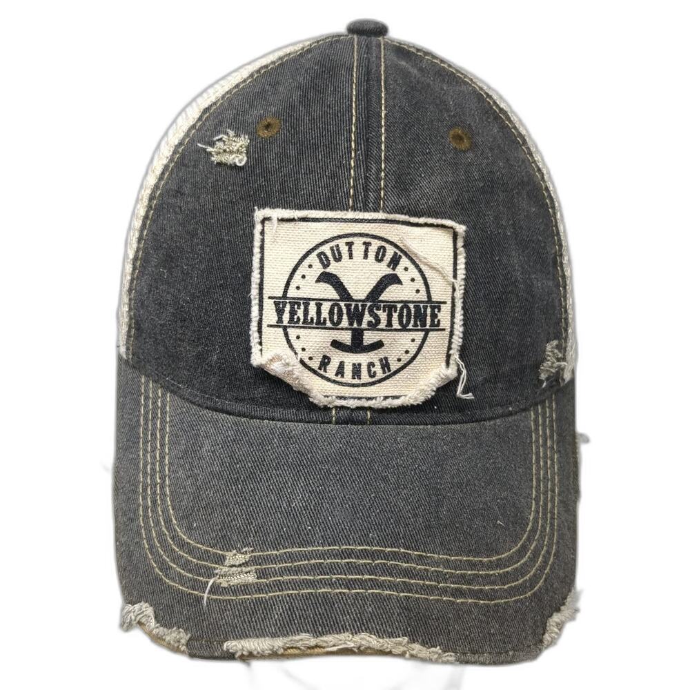 Headmost Trucker Hat Gray One Size Dutton Yellowstone Ranch Distressed Snapback